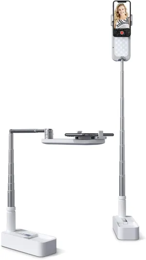 Viozon Extendable Selfie Stand 360 Rotation with Phone Holder, Rechargeable Wireless Foldable 7 Brightness LED Light for Live Streaming/YouTube/Tiktok/Video Recording/Photography/Reading (V6W)