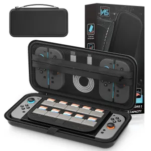 Vsmzedg Switch 2 Carrying Case compatible with Nintendo Switch 2 (2025), Switch 2 hard travel case, Nintendo Switch 2 carry case with 10 game cartridges and pocket for Switch 2 Accessories