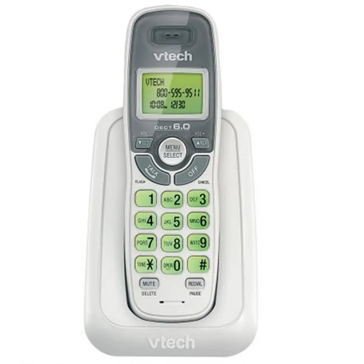 Vtech 6.0 Interference-Free Digital Single Handset Cordless Phone with Call Waiting & ID in White