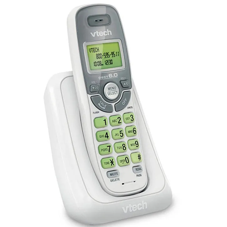 Vtech 6.0 Interference-Free Digital Single Handset Cordless Phone with Call Waiting & ID in White