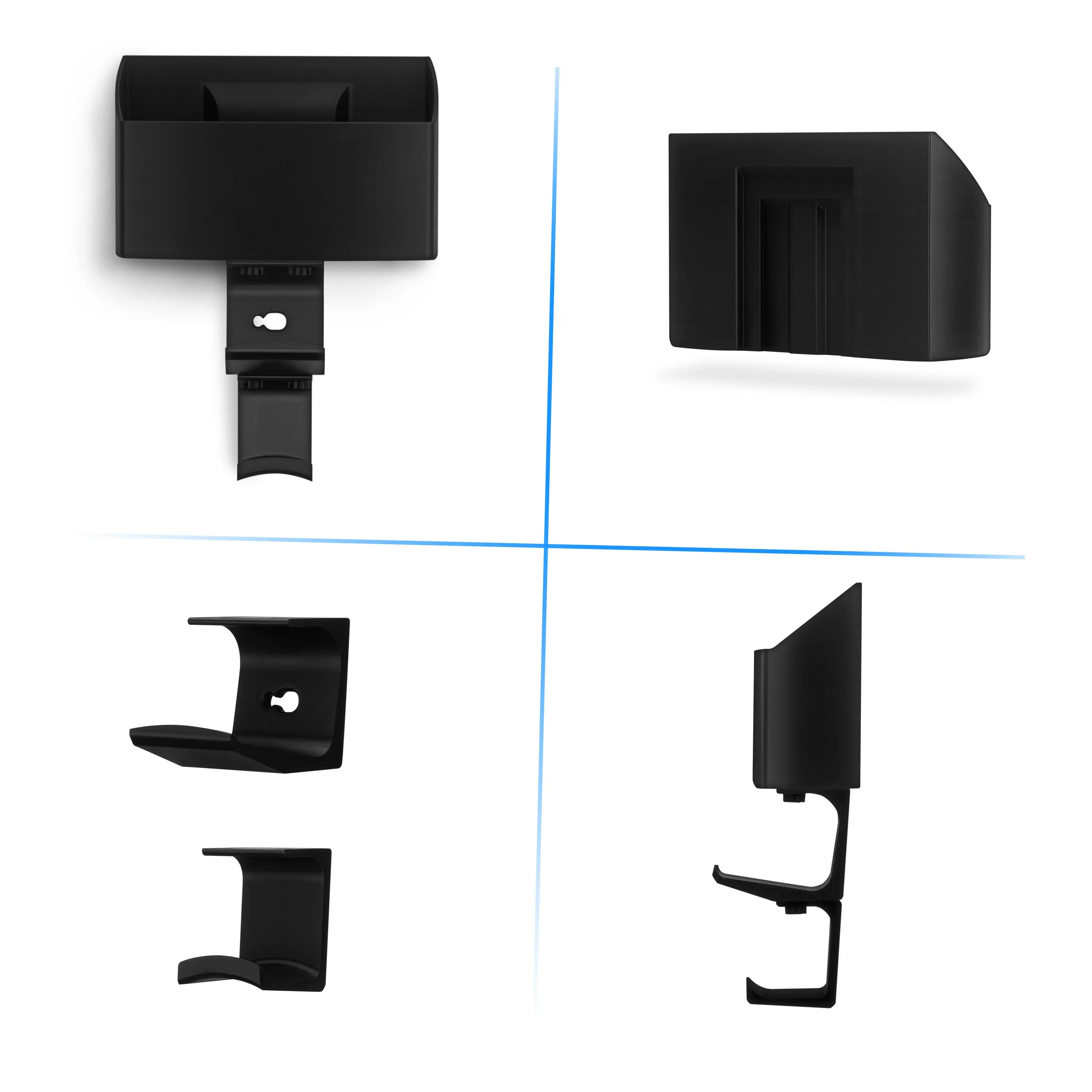 Wall-Mounted TV Remote Control & Gaming Organizer  Remote Holder with Removable Headset & Controller Hangers