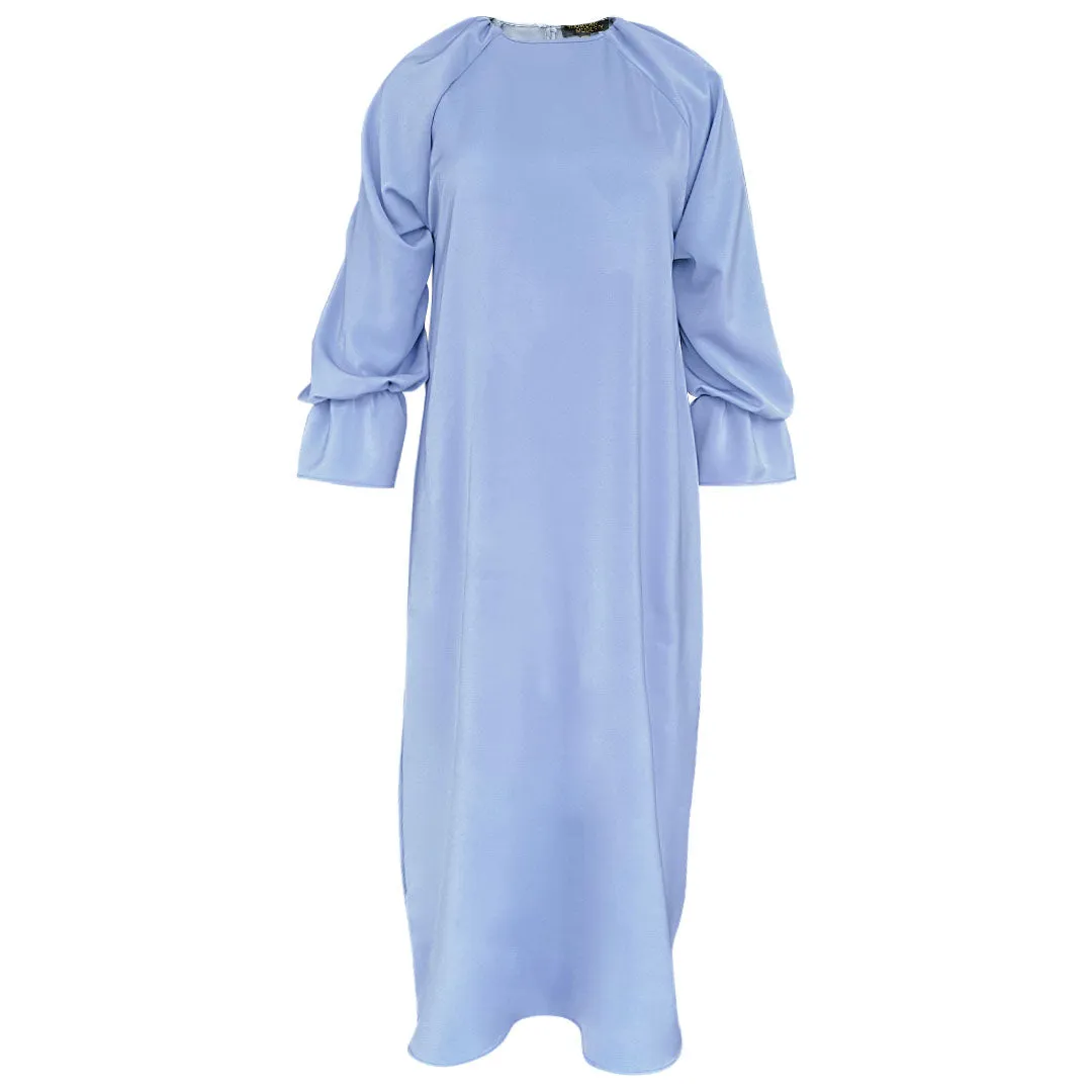 Widad Satin Dress - Caroline Blue