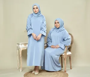 Widad Satin Dress - Caroline Blue