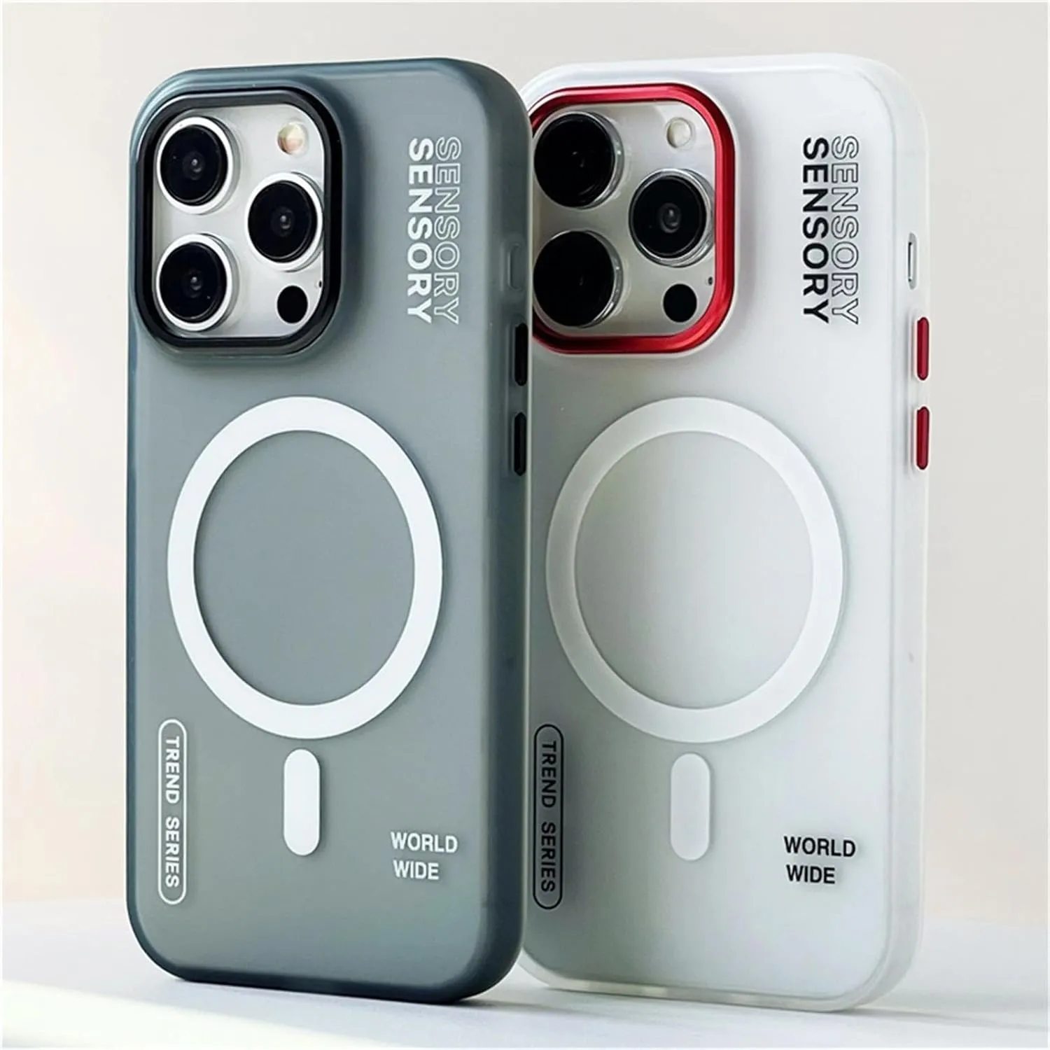 Wireless Charge Cases for iPhone 16 13 12 14 15 Pro Max Matte Magnetic Shockproof Armor Case Metal Lens Cover(for iPhone 15Pro Max/Gray)