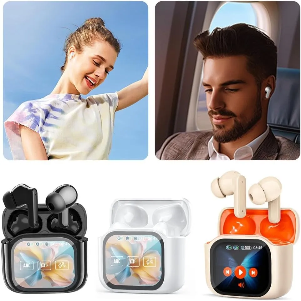Wireless Earbuds, Bluetooth Ear Buds with Big Bass Stereo Sound, 60 Hours Playtime, Lightweight in-Ear Fit Earphones, Hands-Free Calls for Sports, Workout (Orenge)