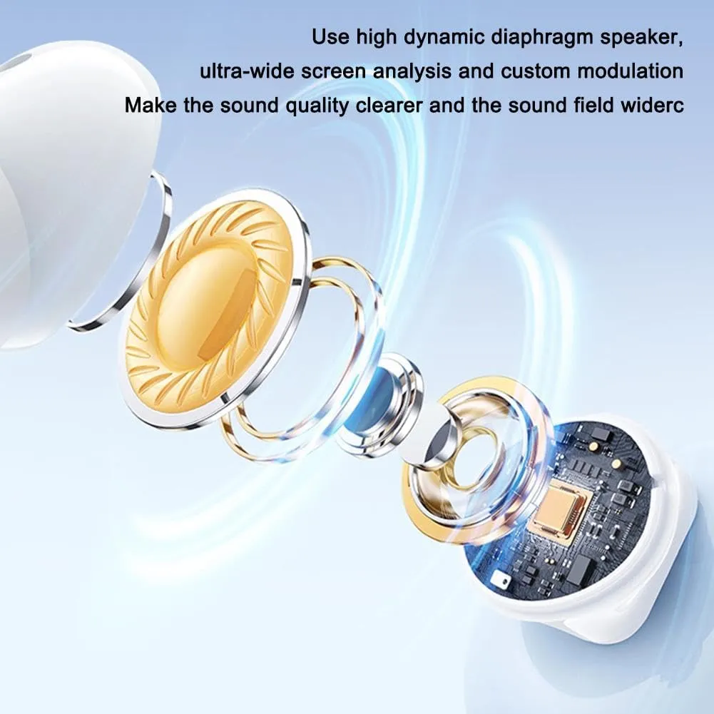 Wireless Earbuds, Bluetooth Ear Buds with Big Bass Stereo Sound, 60 Hours Playtime, Lightweight in-Ear Fit Earphones, Hands-Free Calls for Sports, Workout (Orenge)