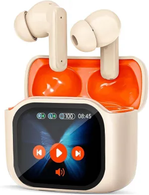 Wireless Earbuds, Bluetooth Ear Buds with Big Bass Stereo Sound, 60 Hours Playtime, Lightweight in-Ear Fit Earphones, Hands-Free Calls for Sports, Workout (Orenge)