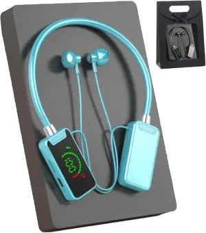 Wireless Sound Card Live Broadcasting and Audio Editing Earphones, 2024 New Neck Bluetooth Headset, Waterproof Wireless Sound Card Live Streaming Earphones with Display(Orange)