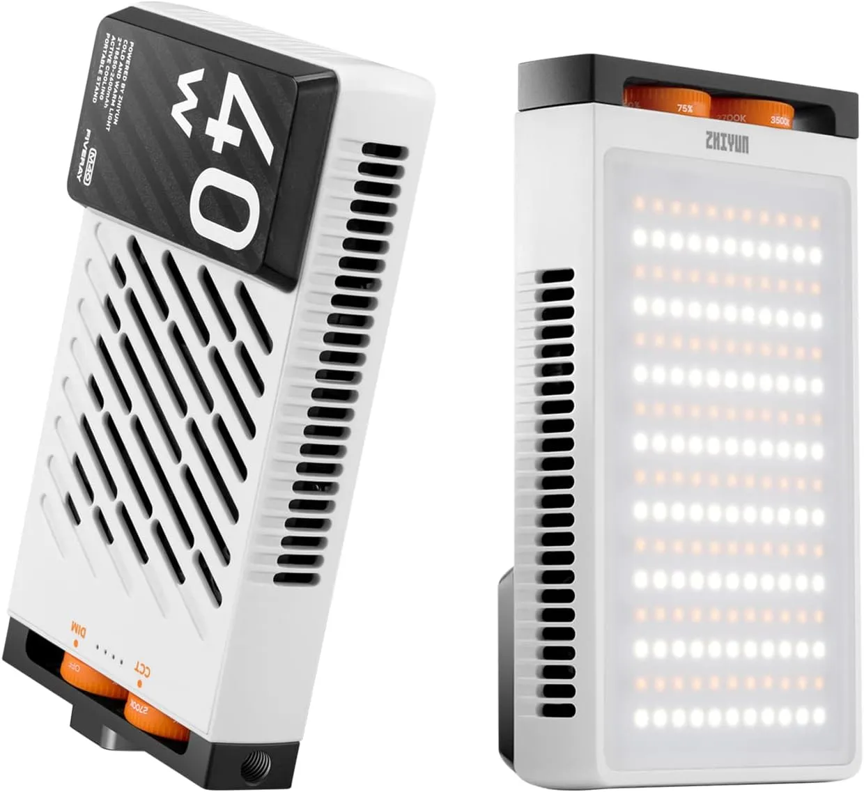 Zhiyun M40 LED Video Light, FIVERAY M40 40W Bi-Color Portable Light Panel for Photography 14000 Lux@0.3m 2700K-6200K CRI 96 /TLCI 97  Built-in Fans Support PD Fast Charge