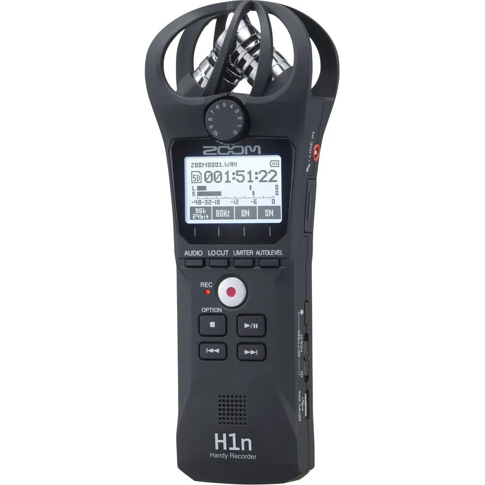 Zoom H1n-VP Portable Handy Recorder with Windscreen, AC Adapter, USB Cable & Case (Black)