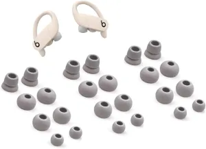 Zotech Replacement Earbud Tips for Powerbeats Pro, 12 Pairs S/M/L/D Sizes, Soft Silicone, Grey